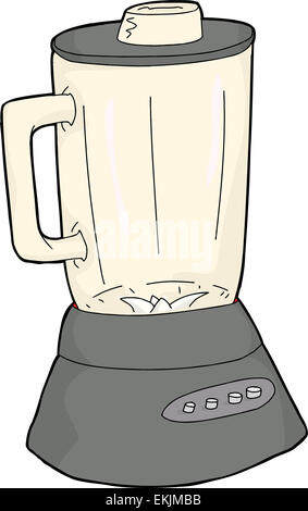 Gezeichnete leer Edelstahl Stabmixer über weiß Stockfoto