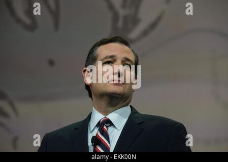 Nashville, Tennessee, USA, 10. April 2015. Senator Ted Cruz erklärt seine Hoffnungen für die Zukunft in Amerika und seine Liebe zu der 2. Änderung. 10. April 2015. © Zach D Roberts/ZUMA Wire/ZUMAPRESS.com/Alamy Live News Bildnachweis: Zach D Roberts/ZUMA-Wire/ZUMAPRESS.com/Alamy-Live-Nachrichten
