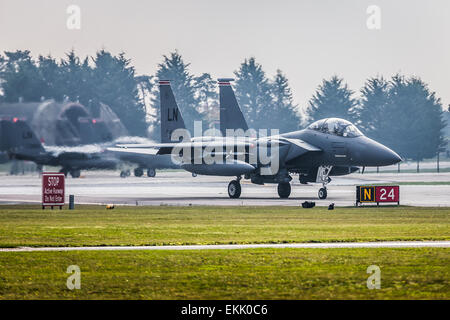 F-15 Eagle von der US Air Force an RAF Lakenheath. Stockfoto