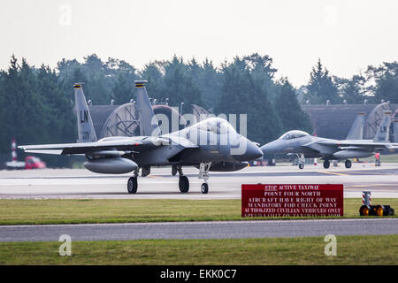 F-15 Eagle von der US Air Force an RAF Lakenheath. Stockfoto