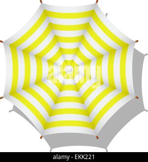 Gelb-weiß gestreiften Sonnenschirm Stock Vektor