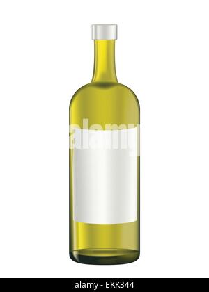 Vektor Wein Flasche mit Klarglas und hellen Inhalt. Stock Vektor