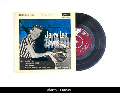 Erweiterte Spiel-Vinyl-Schallplatte und Cover von Jerry mit was ' d I Say. Stockfoto