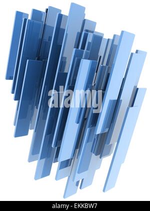 metallische Rechtecke auf weißem Hintergrund. Digital erzeugte Bild Stockfoto