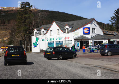 Die grüne Gummistiefel in Tyndrum Schottland zu stoppen Stockfoto