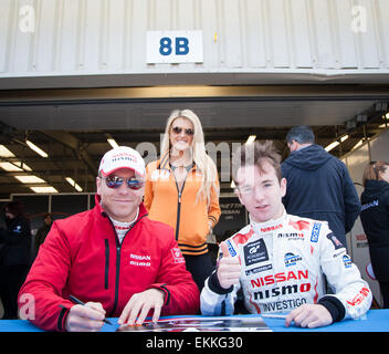 Silverstone, Towcester, Northamptonshire, UK. 11. April 2015. Sir Chris Hoy die Ginetta LMP3 Rennwagen in der europäischen Le Mans Series in Silverstone in der UK-Credit: Steven Reh/Alamy Live News Stockfoto