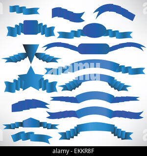 Blaue Bänder mit einem Streifen. Stockfoto