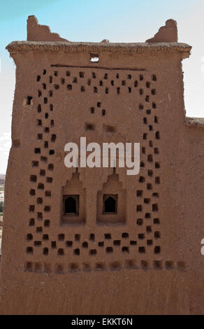 Ein Blick auf die Hochhäuser, hergestellt aus Ton in Ait Benhaddou Stockfoto