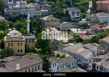 Gjirokaster, eine alte Stadt im Gebirge, UNESCO-Weltkulturerbe, Albanien Stockfoto