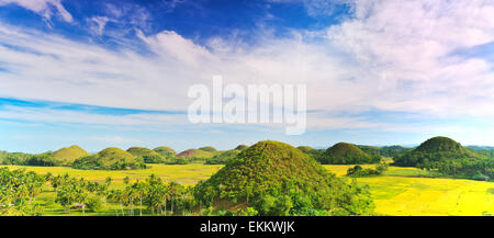 Blick auf die Chocolate Hills. Bohol, Philippinen Stockfoto