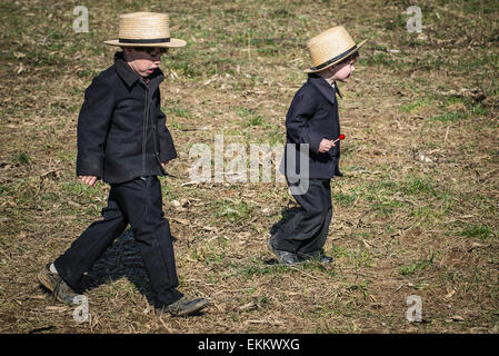 Rawlinsville, Pennsylvania, USA.  Amish-Schlamm-Verkauf, statt jeden Frühling in Lancaster, Pennsylvania.  Fundraising für die örtliche Feuerwehr Spezialtische Stockfoto