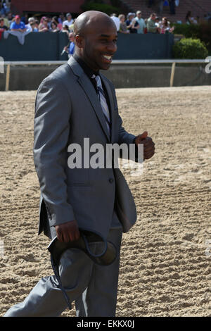 Hot Springs, Arkansas, USA. 11. April 2015. Oaklawn Hanicap in Oaklawn Park in Hot Springs, AR. Justin Manning/ESW/CSM/Alamy Live-Nachrichten Stockfoto