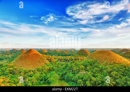 Blick auf die Chocolate Hills. Bohol, Philippinen Stockfoto