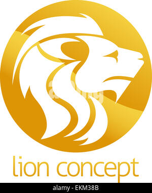 Eine abstrakte Darstellung der eine Löwe-Kreis-Konzeption Stockfoto