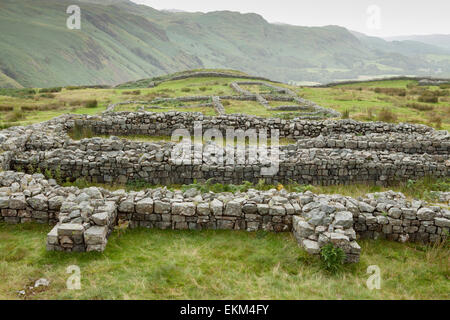 Hardknott römisch Fort auf dem Hardknott-Pass im Lake District Stockfoto