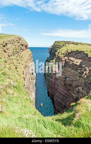 Klippen am Duncansby Head in ehemaligen Highland Caithness Schottland in der Nähe von John O' Groats Stockfoto