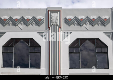 Smith und Kammern Bau, Art-Deco-Architektur in Napier, Neuseeland. Stockfoto