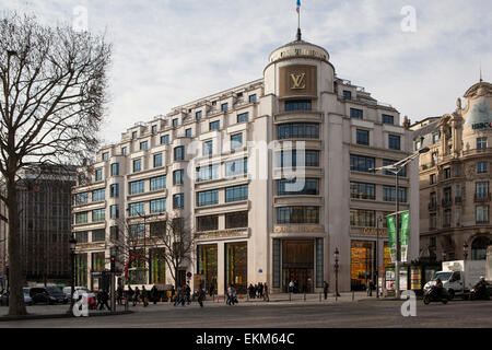 Die Louis Vuitton Flagship Store auf der Champs Elysees in Paris Stockfoto