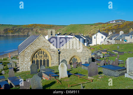 St Hywyn Kirche, Aberdaron, Llyn Halbinsel, Gwynedd, North Wales UK Stockfoto