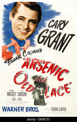 Filmplakat von "Arsen und Spitzenhäubchen" 1944 amerikanische schwarze Komödie Film unter der Regie von Frank Capra mit Cary Grant Stockfoto