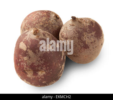 Rüben Wurzeln isoliert auf weißem Hintergrund Stockfoto