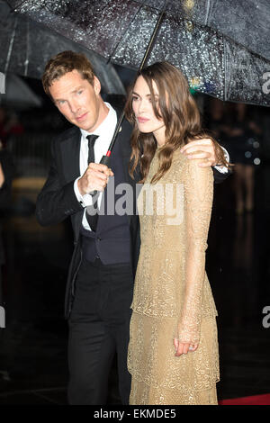 Die Nachahmung Spiel, Opening Night Gala-europäische Premiere statt im Odeon Leicester Square-Ankünfte Featuring: Benedict Cumberbatch, Keira Knightley wo: London, Vereinigtes Königreich bei: 8. Oktober 2014 Stockfoto