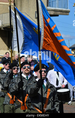 Dissident republikanische Partei Farbe Parade am 32CSM Erinnerung an den Osteraufstand 1916 in Derry, Londonderry Stockfoto