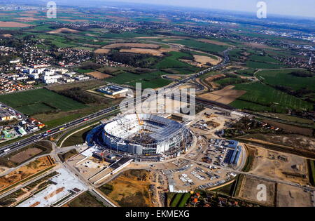 Vue Aerienne Stade des lumières - 07.04.2015 - Nouveau Stade de Lyon de Bau einer Decines.Photo: Jean-Michel Bancet/Icon Sport Stockfoto