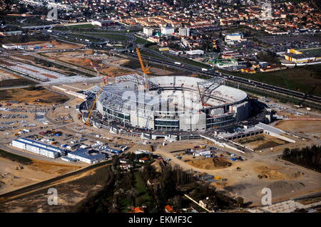 Vue Aerienne Stade des lumières - 07.04.2015 - Nouveau Stade de Lyon de Bau einer Decines.Photo: Jean-Michel Bancet/Icon Sport Stockfoto