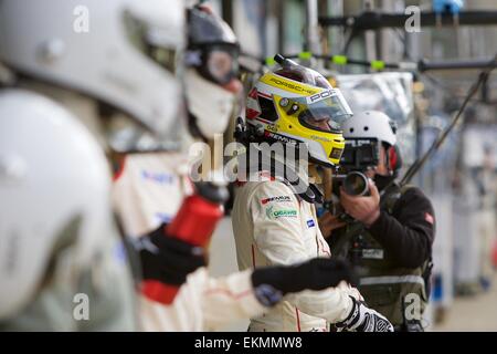 Silverstone im Vereinigten Königreich. 12. April 2015. Langstrecken-WM Runde 1. Porsche-Team-Fahrer Michael Christensen. Bildnachweis: Aktion Plus Sport/Alamy Live-Nachrichten Stockfoto