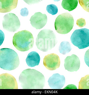 Ein Aquarell gemalt Splash Kreise auf weißem Hintergrund-Muster Stockfoto