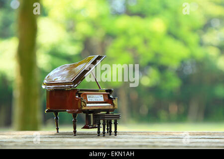 Miniatur-Klavier in der Natur Stockfoto