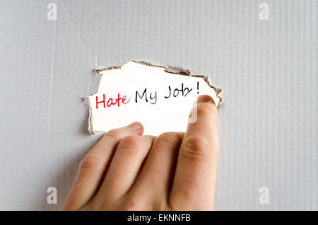 Hasse mein Job-Konzept Isolated Over White Background Stockfoto