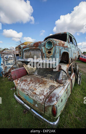 Smash Palace Auto Schrottplatz auf North Island, Neuseeland. Stockfoto