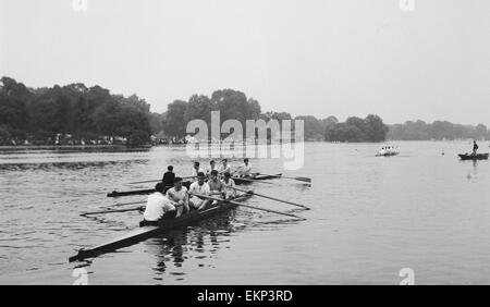 Nachrichten der Welt offener Sprint Meisterschaft Regatta auf der Serpentine, London. 7. August 1959 Stockfoto