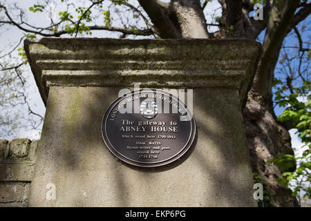 Das Tor zur Abney House. Eingang des Abney Park Cemetery, Church Street, Stoke Newington, London. Stockfoto