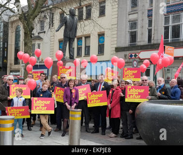 Welsh Labour Party beginnen ihre 2015 Wahlkampf Stockfoto