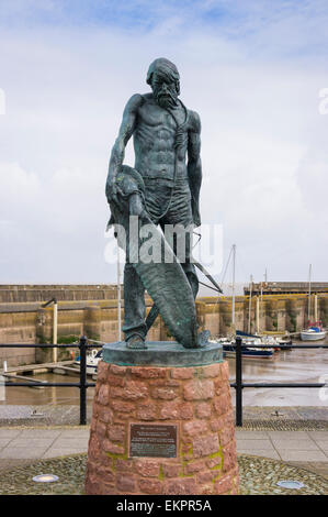 Antike Statue der Mariner, Watchet Hafen, Somerset, England, UK Stockfoto