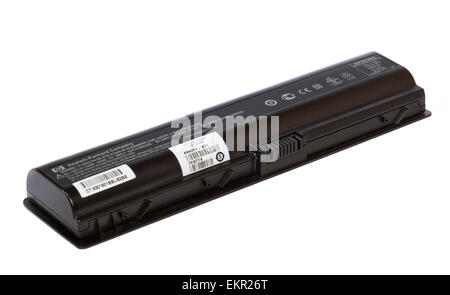 Batterie von Hewlett-Packard Laptopcomputer Stockfoto