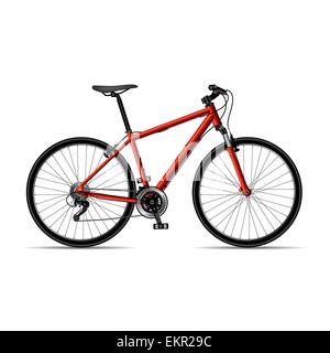 Mountainbike auf weißem Hintergrund. Vektor-illustration Stock Vektor