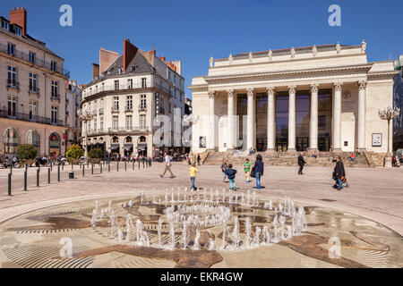 Die Nantes Opernhaus, Theater Graslin, Place Graslin, Nantes, Loire Atlantique, Frankreich. Stockfoto