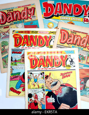 Kopien von The Dandy Comic aus den 1980er Jahren, London Stockfoto