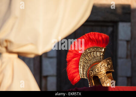 Karthager und Römer Festival. Römischer Helm Stockfoto