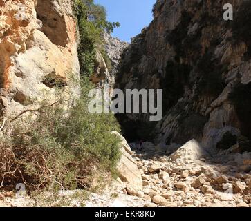 in der Torrent de Pareis Schlucht Mallorca sa Calobra Stockfoto