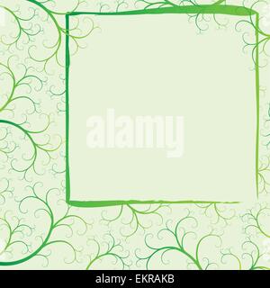 grünes Quadrat Vektor Federkern mit Wirbel Stock Vektor