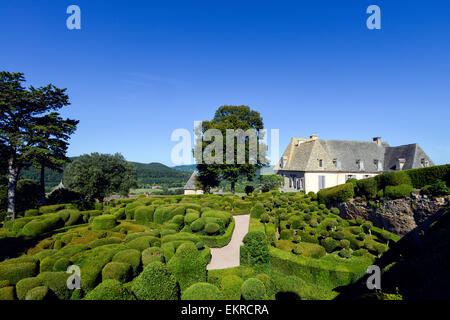 Überhängenden Gärten von Marqueyssac, Vezac, Dordogne, Perigord, Aquitanien, Frankreich Europa Stockfoto