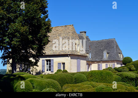 Überhängenden Gärten von Marqueyssac, Vezac, Dordogne, Perigord, Aquitanien, Frankreich Europa Stockfoto