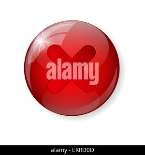 Roten Häkchen-Symbol Taste Vektor-Illustration Stockfoto