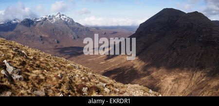 Black Cuillin und Marsco von Stac Ruadh, Skye, Schottland Stockfoto