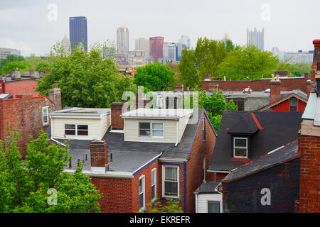 Skyline von Pittsburgh PA Blick nach Süden Stockfoto